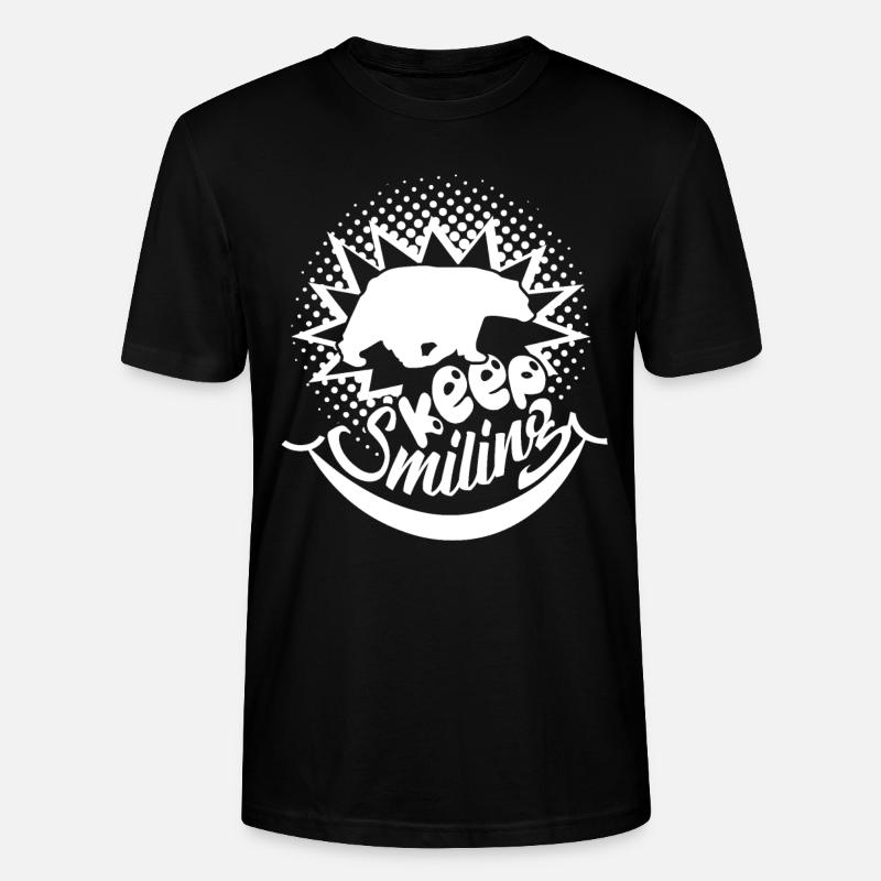 Sloth Sloth Keep Smiling - Stanley/Stella CRAFTER Unisex Organic T-Shirt - black