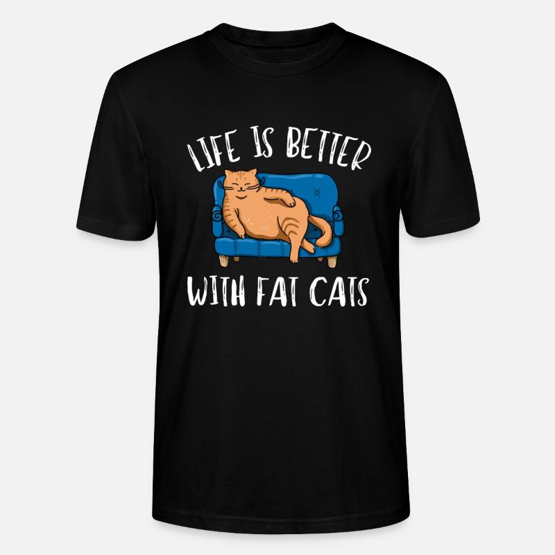 Obésité du gros chat - T-shirt bio CRAFTER Stanley Stella Unisexe - noir
