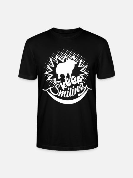 Yak Yak Keep Smiling Recovered - Stanley/Stella CRAFTER Unisex Organic T-Shirt - black