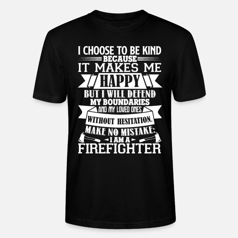 Firefighter I Am A Firefighter - Stanley/Stella CRAFTER Unisex Organic T-Shirt - black