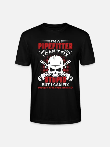 Pipefitter Pipefitter Cant Fix Stupid - Stanley/Stella CRAFTER Unisex Organic T-Shirt - black