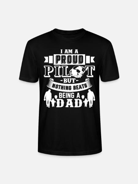 Pilot Proud Being Pilot Dad - Stanley/Stella CRAFTER Unisex Organic T-Shirt - black