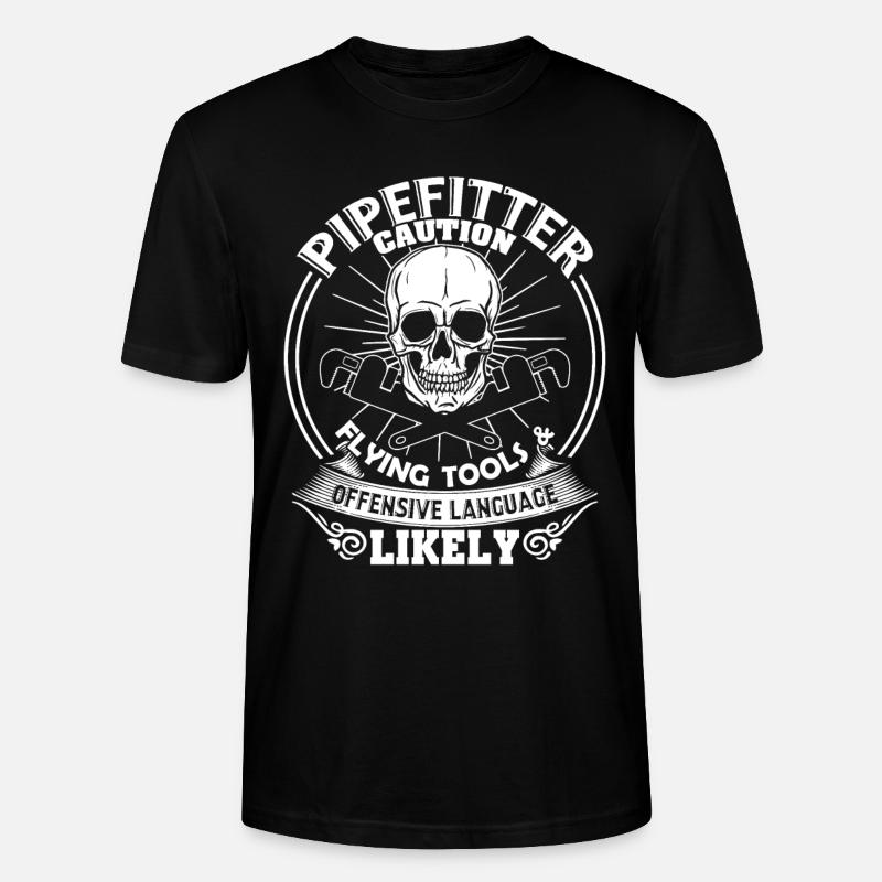 Pipefitter Pipefitter Caution - Stanley/Stella CRAFTER Unisex Organic T-Shirt - black