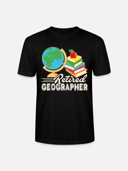 Geographer Retired Geographer - Stanley/Stella CRAFTER Unisex Organic T-Shirt - black