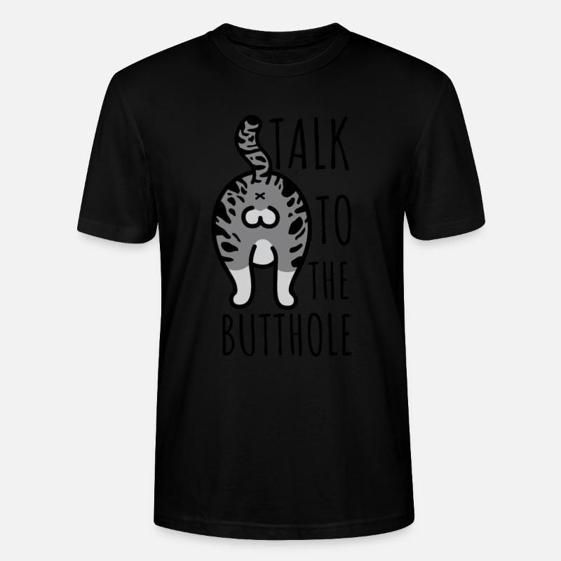 Cat Butthole - Stanley/Stella Unisex Bio-T-Shirt CRAFTER - Schwarz
