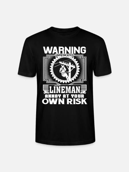 Lineman Lineman Warning - Stanley/Stella CRAFTER Unisex Organic T-Shirt - black