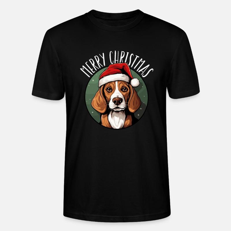 Joyeux Noël Beagle - T-shirt bio CRAFTER Stanley Stella Unisexe - noir