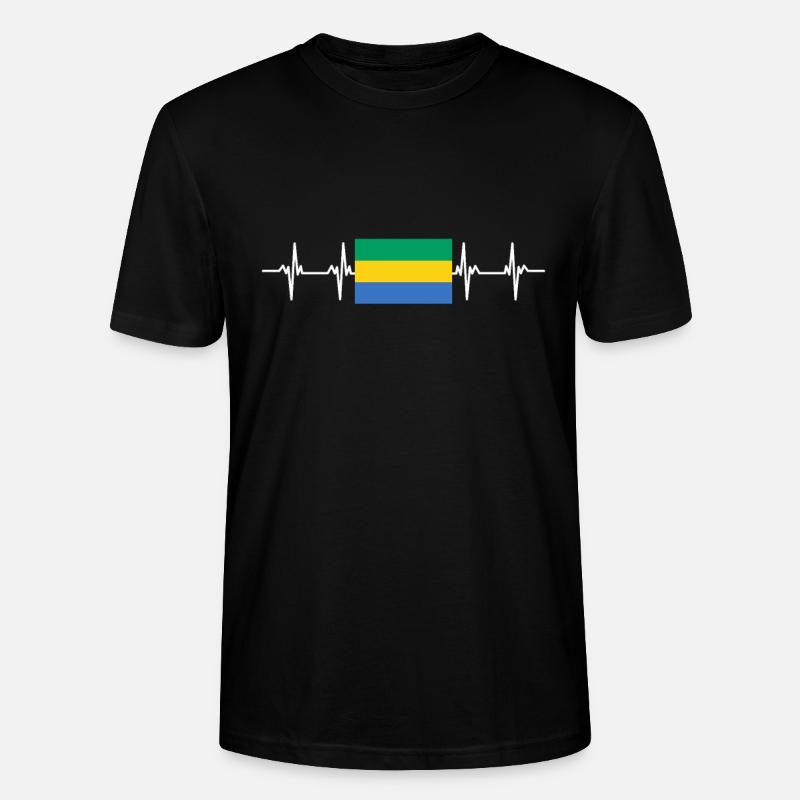 Drapeau africain - Gabon - T-shirt bio CRAFTER Stanley Stella Unisexe - noir
