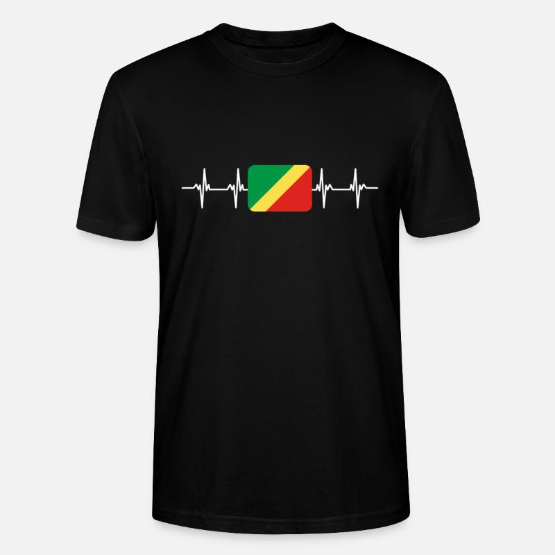 Drapeau africain - Congo - T-shirt bio CRAFTER Stanley Stella Unisexe - noir