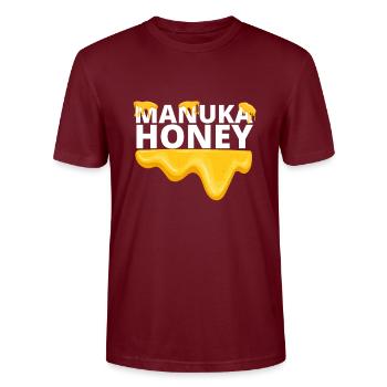 Apiculteur néo-zélandais - Manuka Honey - T-shirt bio CRAFTER Stanley Stella Unisexe - bordeaux - Devant - Alina (178cm) & Michal (187cm)
