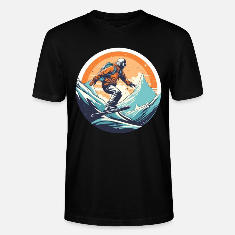 Snowboarden oder Skifahren und dann Après-Ski - Stanley/Stella Unisex Bio-T-Shirt CRAFTER - Schwarz