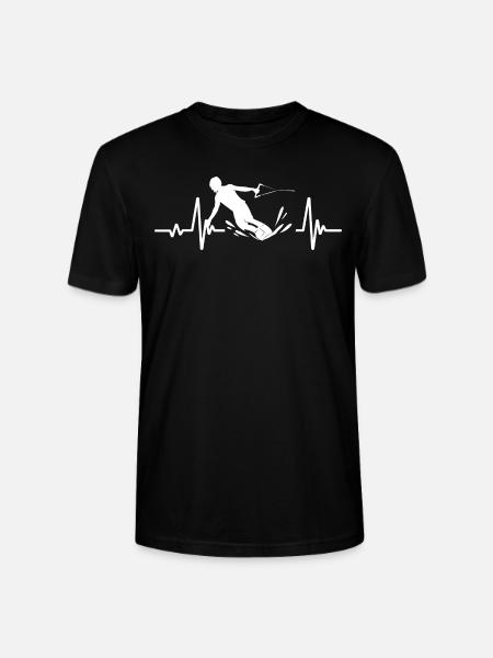 wakeboarden herzschlag wakeboard wakeboarder - Stanley/Stella CRAFTER Unisex Organic T-Shirt - black