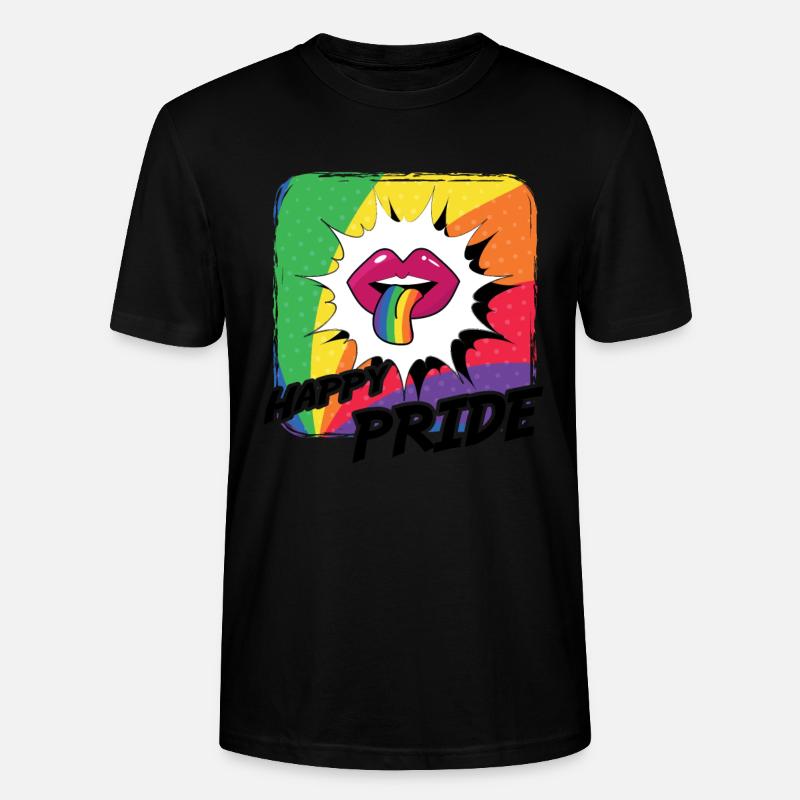 Rainbow Connection Étreinte, Joyeuse Fierté - T-shirt bio CRAFTER Stanley Stella Unisexe - noir