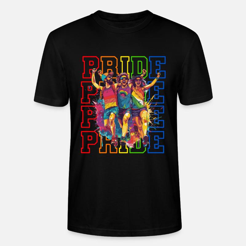 Rainbow Connection Embrace, Happy Pride - Stanley/Stella Unisex Bio-T-Shirt CRAFTER - Schwarz