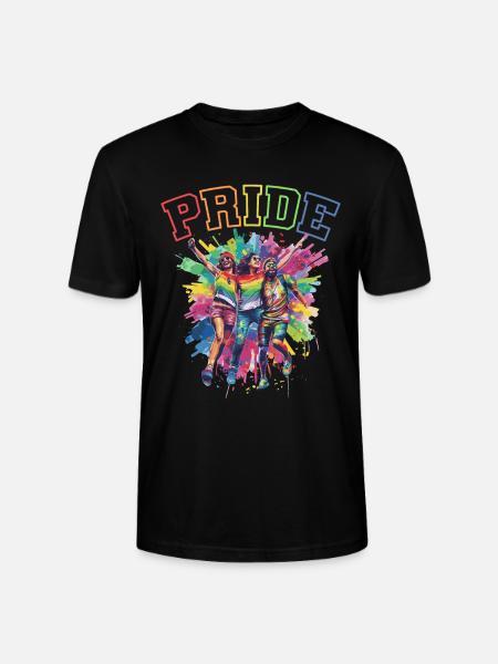 Rainbow Connection Étreinte, Joyeuse Fierté - T-shirt bio CRAFTER Stanley Stella Unisexe - noir