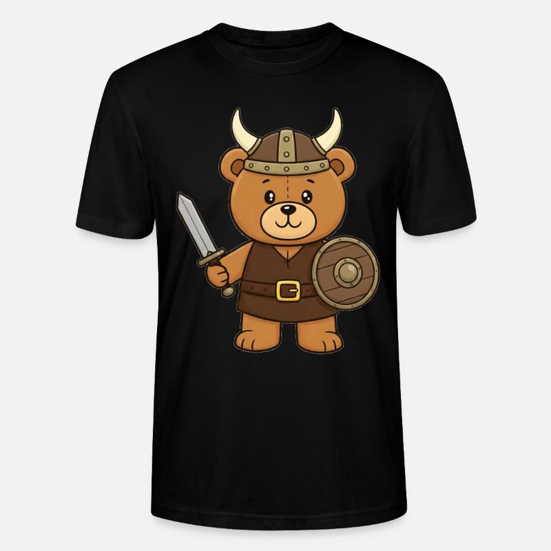 Teddybär Wikinger - Stanley/Stella Unisex Bio-T-Shirt CRAFTER - Schwarz