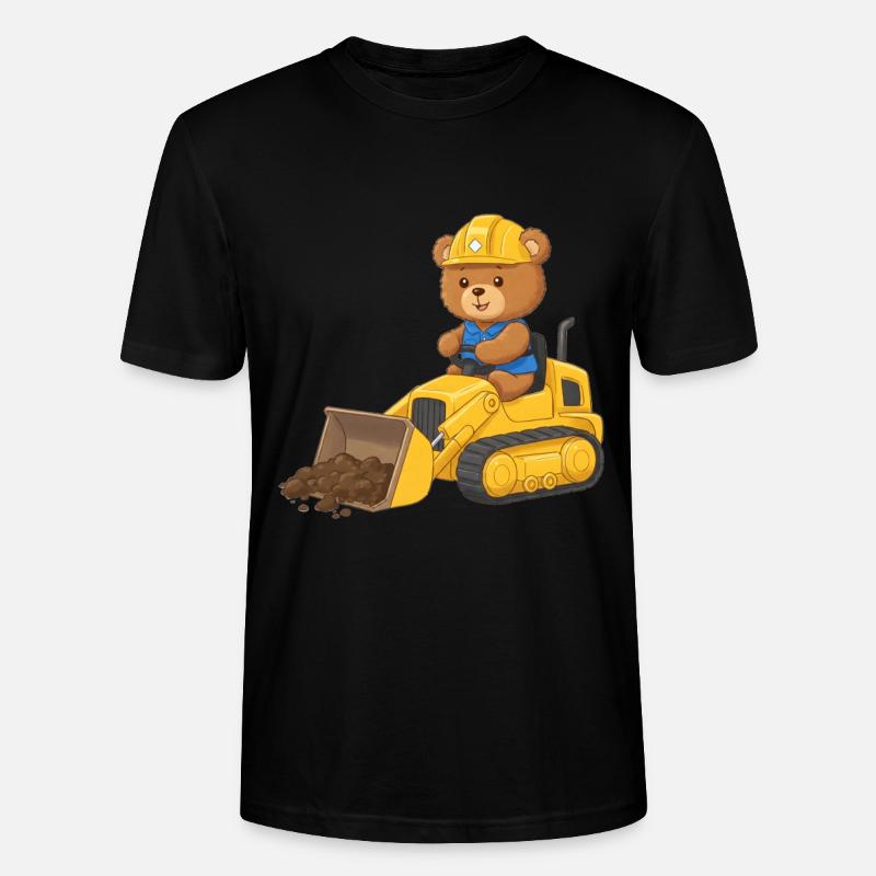 Teddy Bear Construction Worker - Stanley/Stella CRAFTER Unisex Organic T-Shirt - black