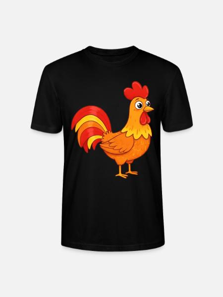 Tier Cartoon Hahn - Stanley/Stella Unisex Bio-T-Shirt CRAFTER - Schwarz