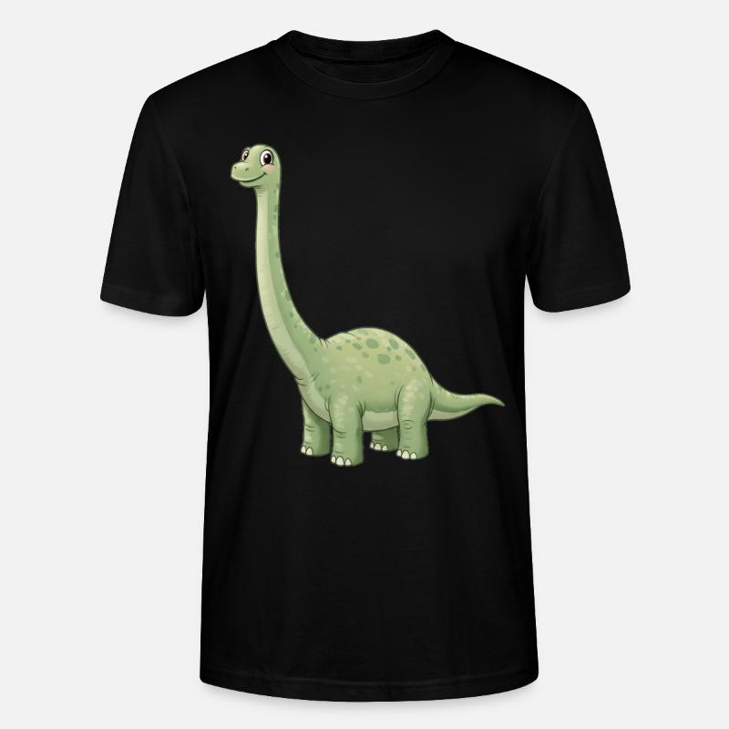 Dino Cartoon Brachiosaurus - Stanley/Stella Unisex Bio-T-Shirt CRAFTER - Schwarz