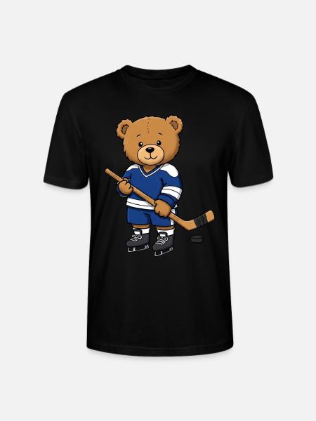 Bamse ishockeyspiller - Stanley Stella CRAFTER unisex økologisk-T-shirt - sort