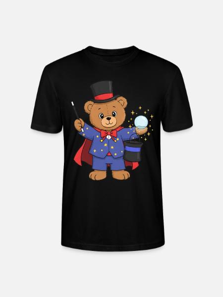 Teddy Bear Wizard - Stanley/Stella CRAFTER Unisex Organic T-Shirt - black