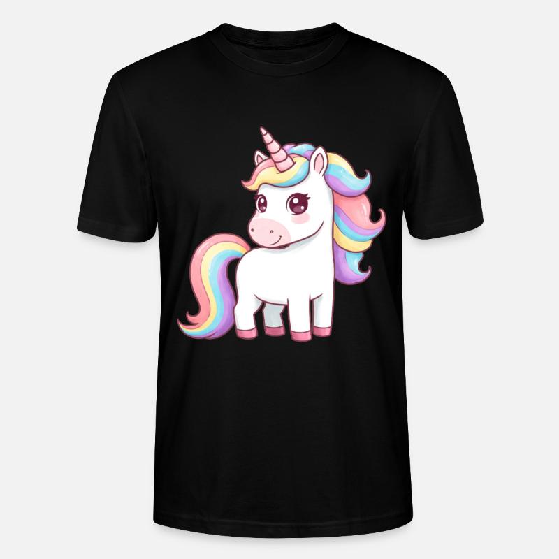 Tier Cartoon Einhorn - Stanley/Stella Unisex Bio-T-Shirt CRAFTER - Schwarz
