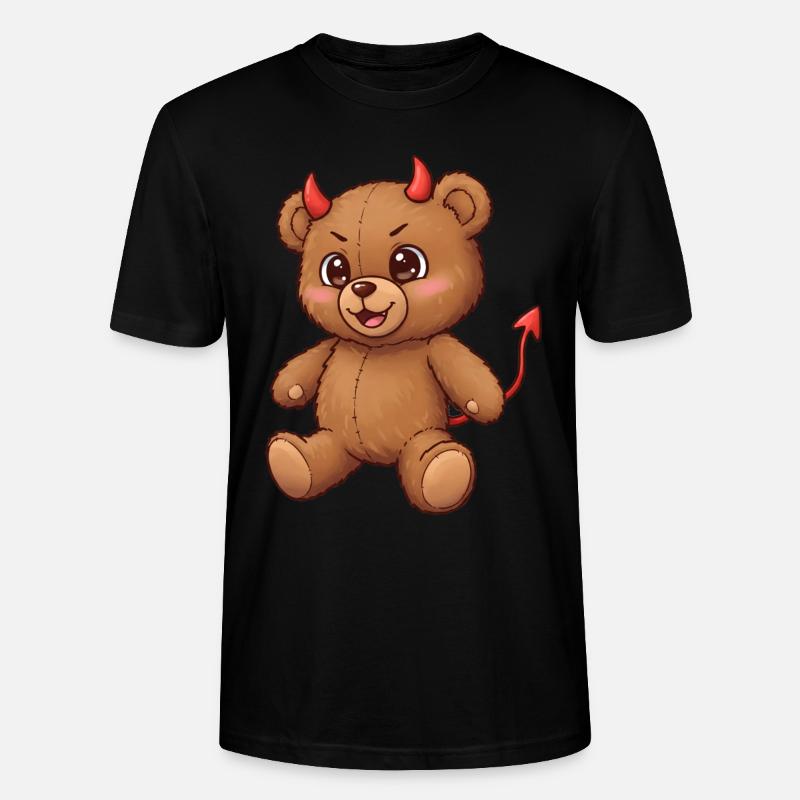 Teddy Bear Devil - Stanley/Stella CRAFTER Unisex Organic T-Shirt - black