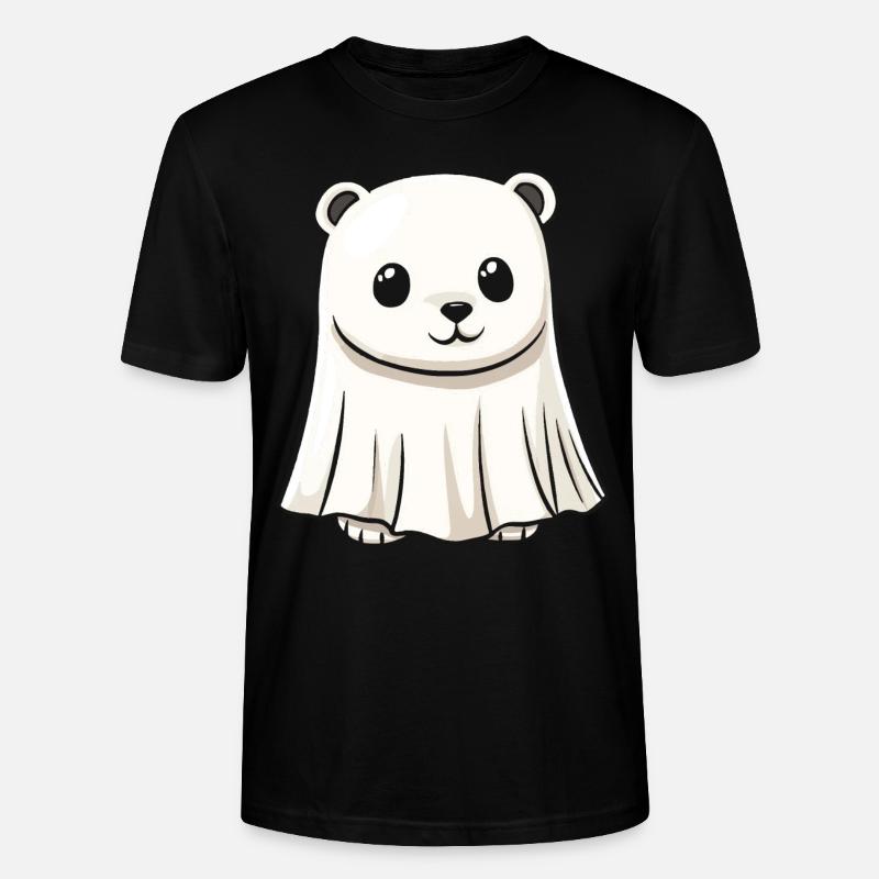 Eisbär Halloween Comic Geist - Stanley/Stella Unisex Bio-T-Shirt CRAFTER - Schwarz