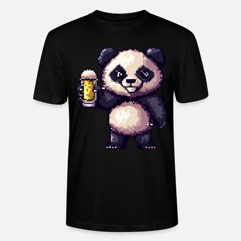 Bière Panda Pixel - T-shirt bio CRAFTER Stanley Stella Unisexe - noir