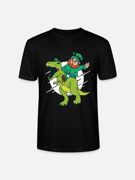 Dwarf rides Dino - Stanley/Stella CRAFTER Unisex Organic T-Shirt - black