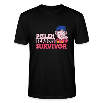 Cadeau de chemise de survivant de saison du pollen - T-shirt bio CRAFTER Stanley Stella Unisexe - noir - Devant - Alina (178cm) & Michal (187cm)
