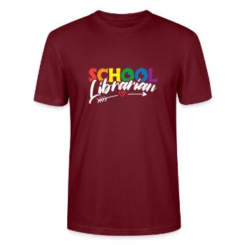 School Librarian Geschenk Schule - Stanley/Stella Unisex Bio-T-Shirt CRAFTER - Burgunderrot - Vorne - Alina (178cm) & Michal (187cm)