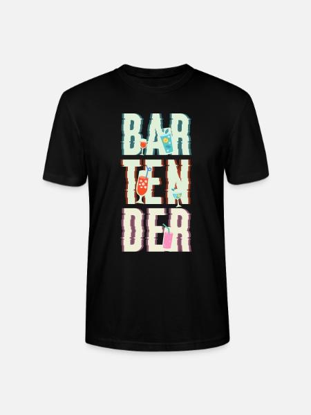 Bartender Shirt Gift - Stanley/Stella CRAFTER Unisex Organic T-Shirt - black