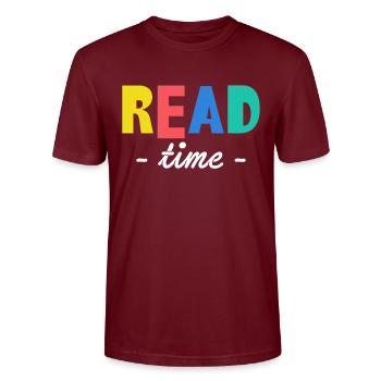 Lire le cadeau de chemise Time - T-shirt bio CRAFTER Stanley Stella Unisexe - bordeaux - Devant - Alina (178cm) & Michal (187cm)