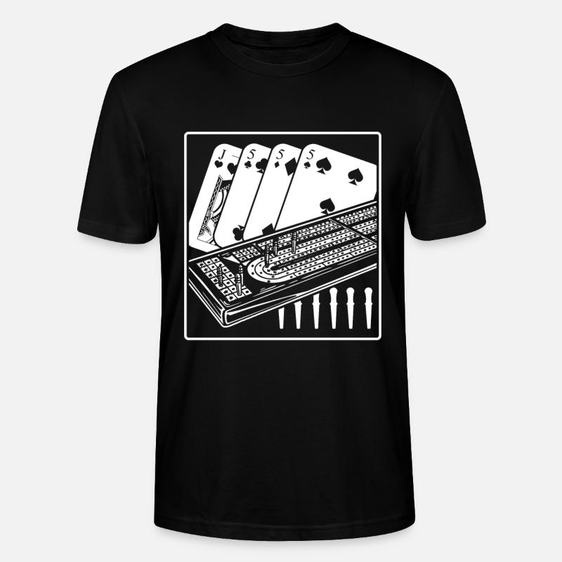 Cribbage Shirt Gift - Stanley/Stella CRAFTER Unisex Organic T-Shirt - black