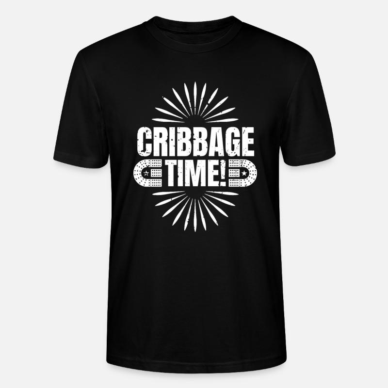 Cribbage Time Shirt Gift - Stanley/Stella CRAFTER Unisex Organic T-Shirt - black