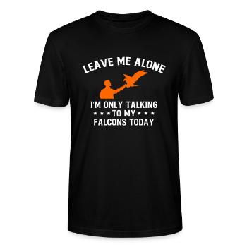 Leave Me Alone Falkner Shirt Geschenk - Stanley/Stella Unisex Bio-T-Shirt CRAFTER - Schwarz - Vorne - Alina (178cm) & Michal (187cm)