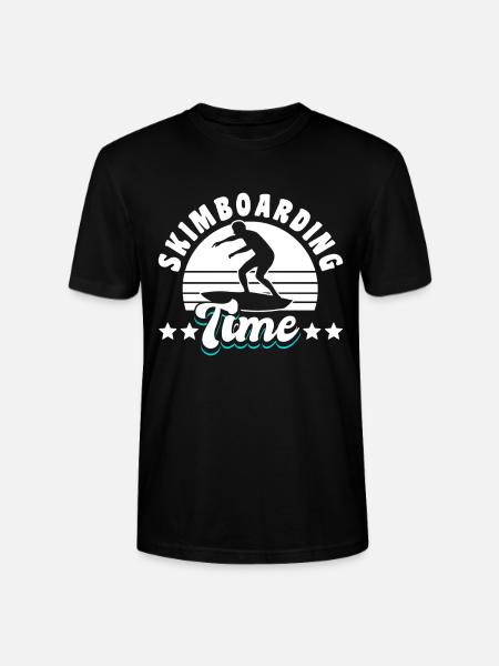 Skimboarding Time Shirt Gift - Stanley/Stella CRAFTER Unisex Organic T-Shirt - black