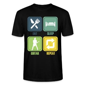 Gitarre Musik Gitarisst Gitarren Spruch - Stanley/Stella Unisex Bio-T-Shirt CRAFTER - Schwarz - Vorne - Alina (178cm) & Michal (187cm)