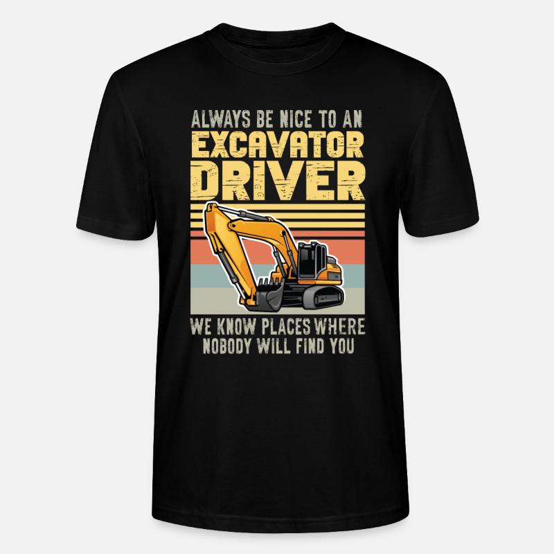 Lustiger Bagger Spruch für Baggerfahrer - Stanley/Stella Unisex Bio-T-Shirt CRAFTER - Schwarz