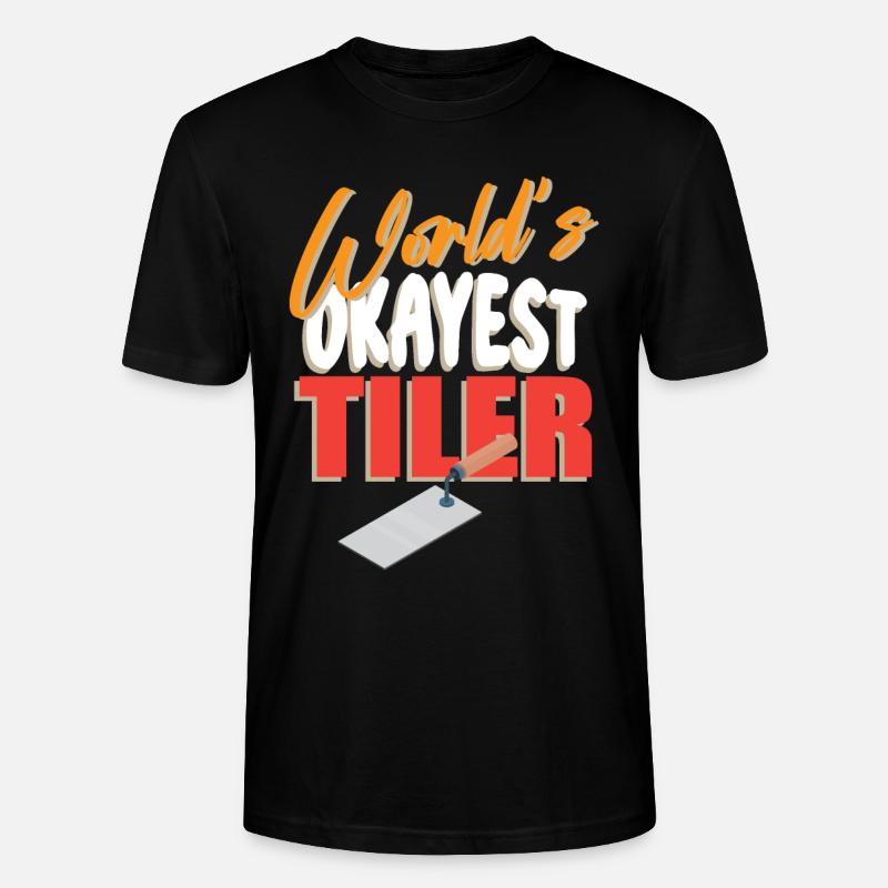 Lustiger Fliesenleger Spruch Handwerker - Stanley/Stella Unisex Bio-T-Shirt CRAFTER - Schwarz