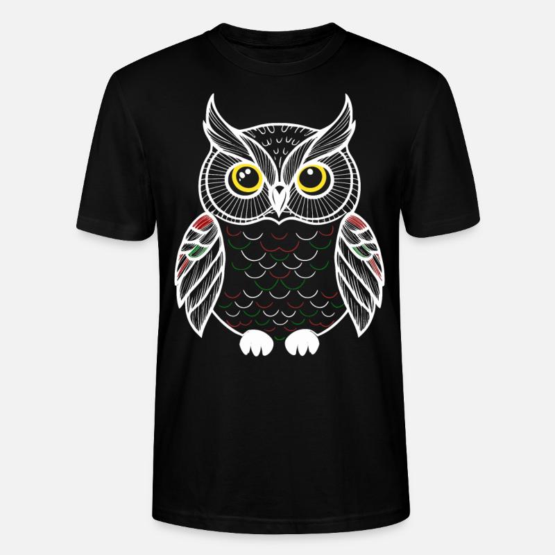 bunte Eule - Stanley/Stella Unisex Bio-T-Shirt CRAFTER - Schwarz