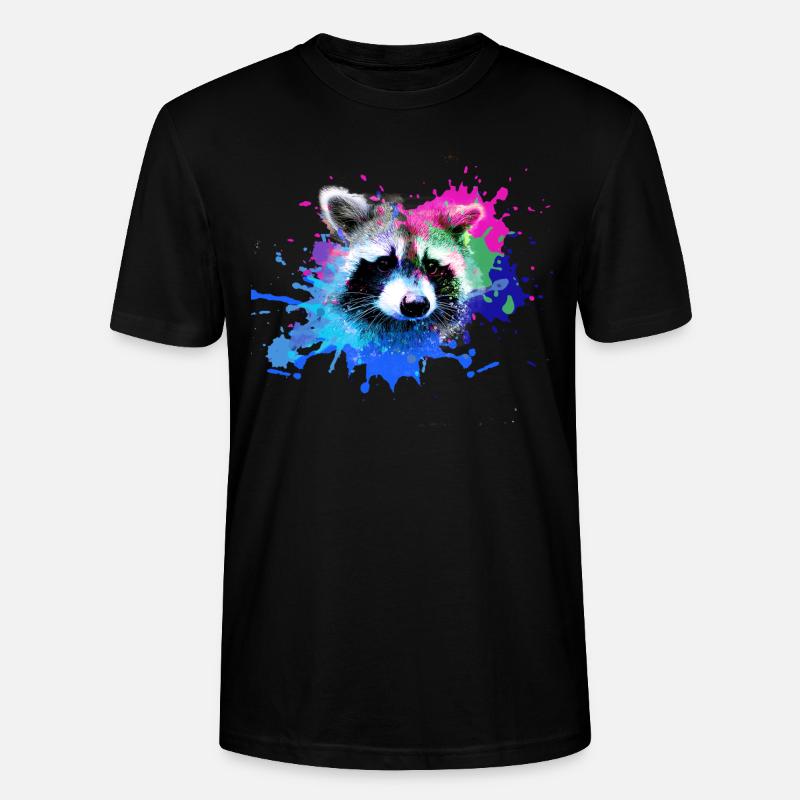 waschbär,bär,graffiti,malerei,bunt - Stanley/Stella Unisex Bio-T-Shirt CRAFTER - Schwarz