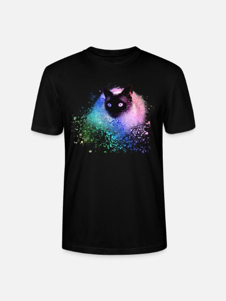 siam katze,bunt,graffit,imalerei kunst,katze,grün - Stanley/Stella Unisex Bio-T-Shirt CRAFTER - Schwarz