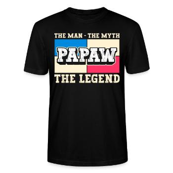Papa Vater Opa Geschenkidee Papaw Spruch Retro - Stanley/Stella Unisex Bio-T-Shirt CRAFTER - Schwarz - Vorne - Alina (178cm) & Michal (187cm)