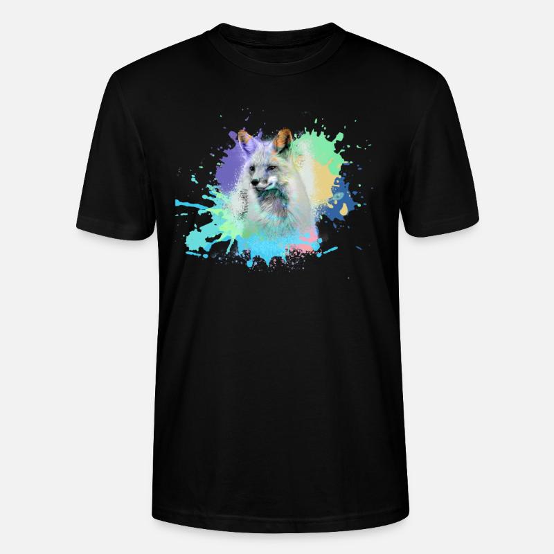fuchs ,graffiti, peinture,fuchs,aquarelle - T-shirt bio CRAFTER Stanley Stella Unisexe - noir