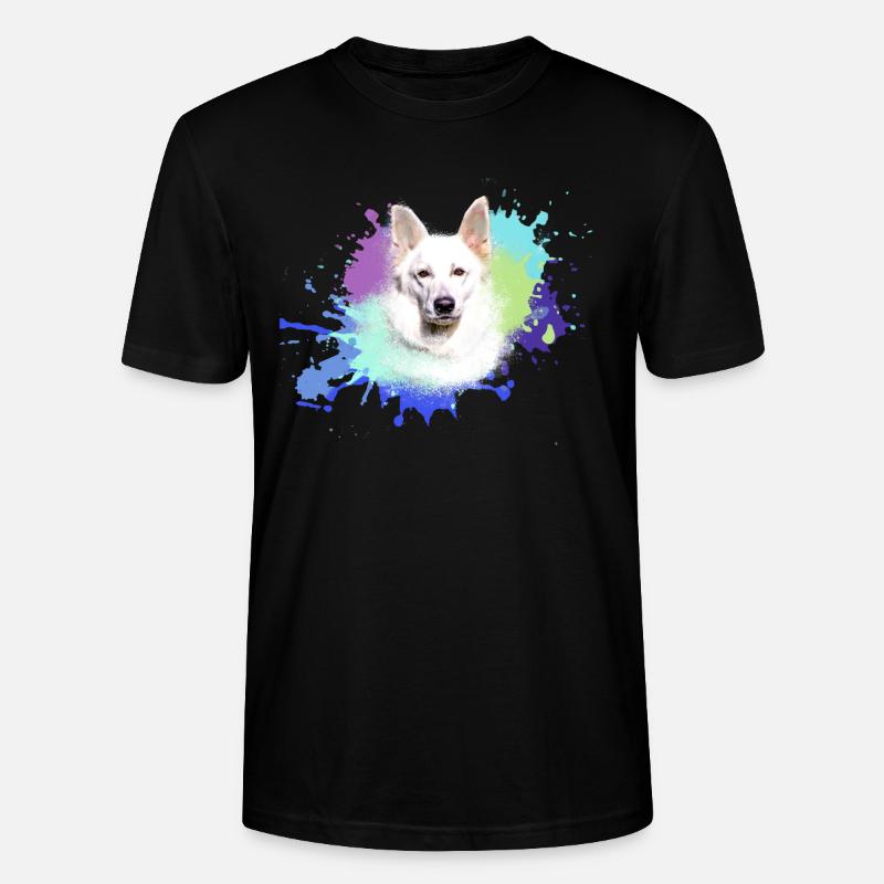 White Shepherd ,Dog,White,Dog,Husky,Wolf - Stanley/Stella CRAFTER Unisex Organic T-Shirt - black