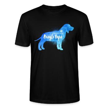 Liebender Beagle Papa - Stanley/Stella Unisex Bio-T-Shirt CRAFTER - Schwarz - Vorne - Alina (178cm) & Michal (187cm)