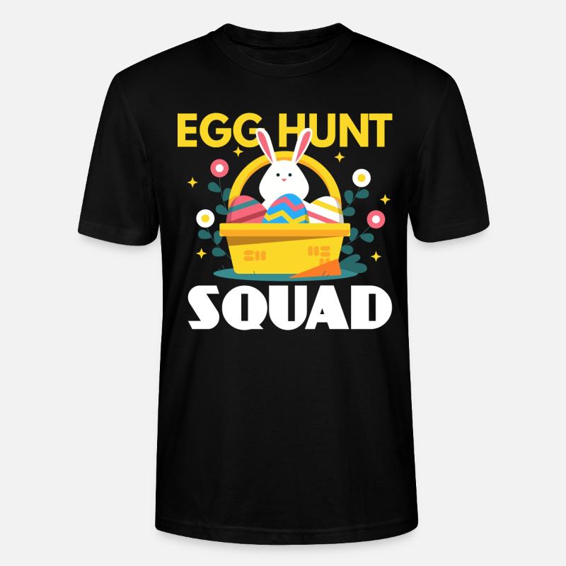 Egg Hunt Squad Easter Egg - Stanley/Stella CRAFTER Unisex Organic T-Shirt - black