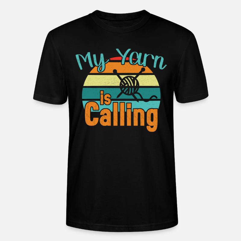 My Yarn is Calling / Häkeln - Stanley/Stella Unisex Bio-T-Shirt CRAFTER - Schwarz
